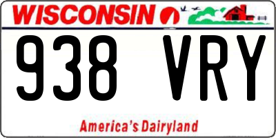 WI license plate 938VRY