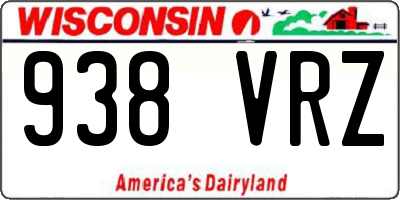 WI license plate 938VRZ
