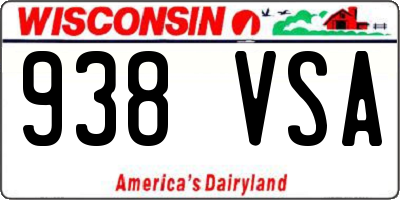 WI license plate 938VSA