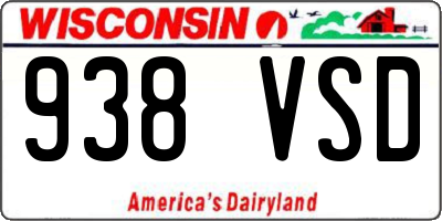 WI license plate 938VSD