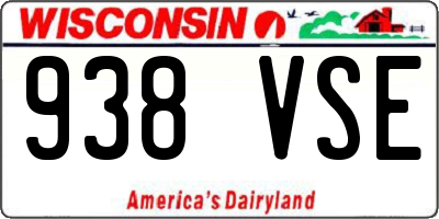 WI license plate 938VSE
