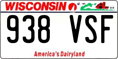 WI license plate 938VSF