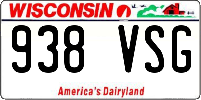 WI license plate 938VSG