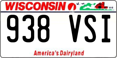 WI license plate 938VSI