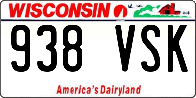 WI license plate 938VSK