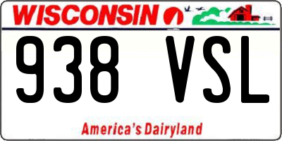 WI license plate 938VSL
