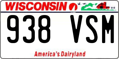 WI license plate 938VSM