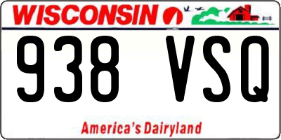 WI license plate 938VSQ