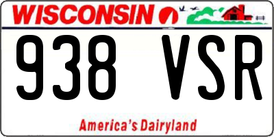 WI license plate 938VSR