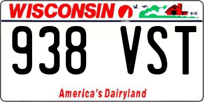 WI license plate 938VST