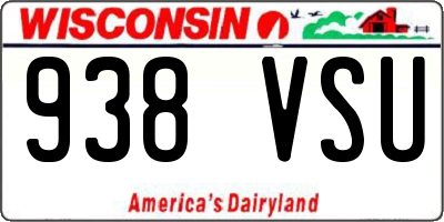 WI license plate 938VSU