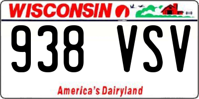 WI license plate 938VSV