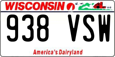WI license plate 938VSW