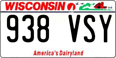 WI license plate 938VSY