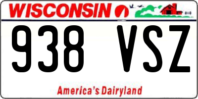 WI license plate 938VSZ