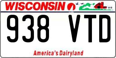 WI license plate 938VTD