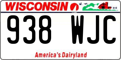 WI license plate 938WJC