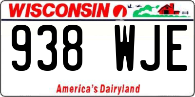 WI license plate 938WJE