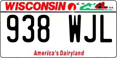 WI license plate 938WJL