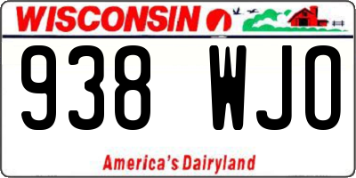 WI license plate 938WJO