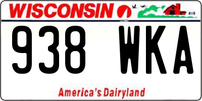WI license plate 938WKA