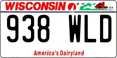 WI license plate 938WLD