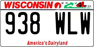 WI license plate 938WLW