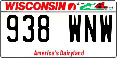 WI license plate 938WNW