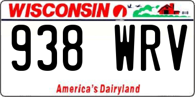 WI license plate 938WRV