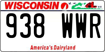WI license plate 938WWR