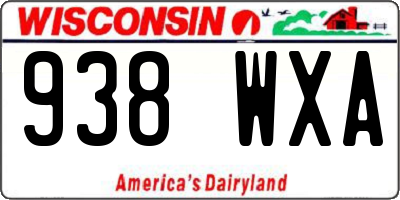 WI license plate 938WXA