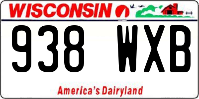 WI license plate 938WXB