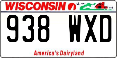 WI license plate 938WXD