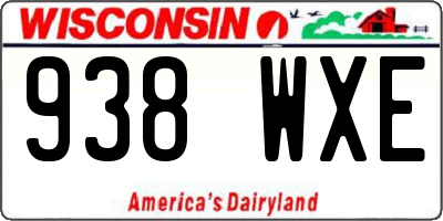 WI license plate 938WXE