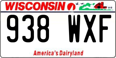 WI license plate 938WXF
