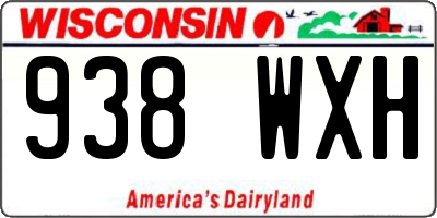 WI license plate 938WXH
