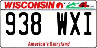 WI license plate 938WXI