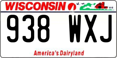 WI license plate 938WXJ