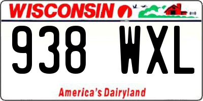 WI license plate 938WXL
