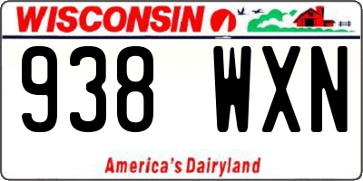 WI license plate 938WXN