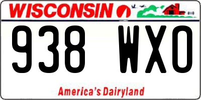 WI license plate 938WXO