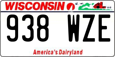 WI license plate 938WZE
