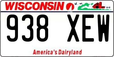WI license plate 938XEW
