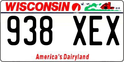 WI license plate 938XEX