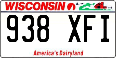 WI license plate 938XFI