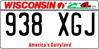 WI license plate 938XGJ