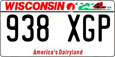 WI license plate 938XGP