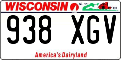 WI license plate 938XGV