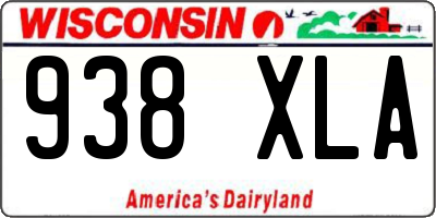 WI license plate 938XLA
