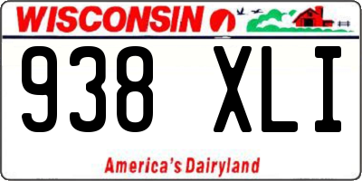 WI license plate 938XLI